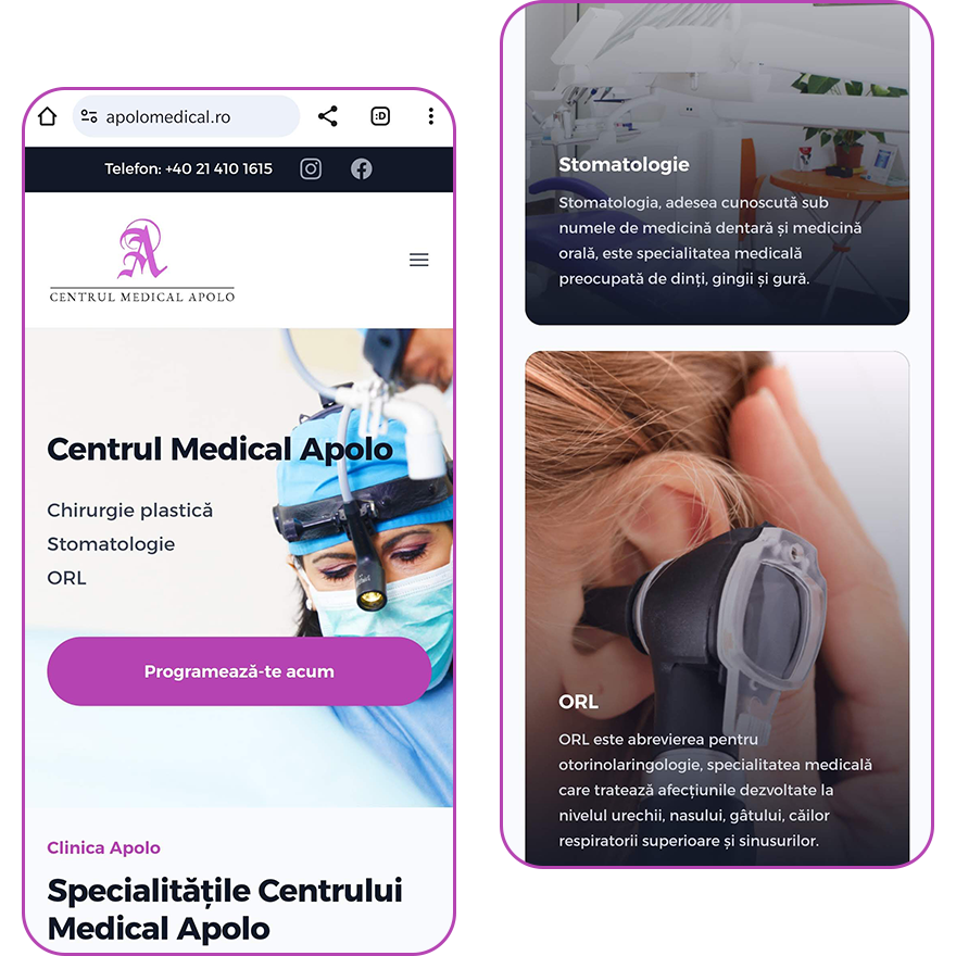 Ansamblu cu 2 mobile Centrul Apolo stanga